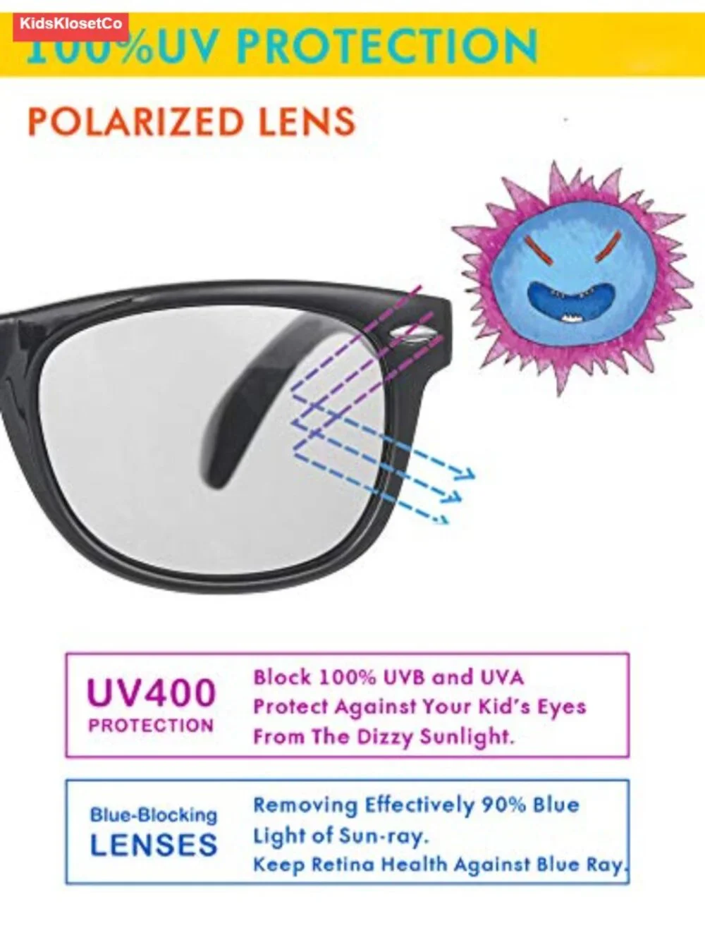 Polarized Kids Sunglasses Toddler Sun Glasses UV400 Protection Age 2-8